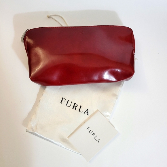 Furla Cosmetic Bag Burgundy Red NWT - Picture 3 of 3